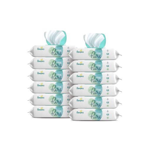 Pampers Aqua Pure Sensitive Water Baby Wipes 12 Pop-Top Packs, 672 Total Wipes