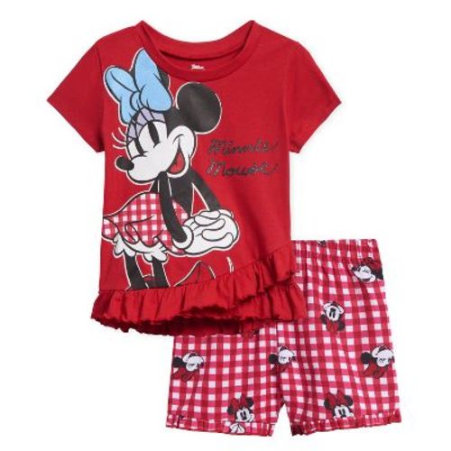 Mickey Mouse & Friends Minnie Mouse Infant Baby Girls T-Shirt and Shorts Outfit Set Red Ruffle Crossover 12 Months