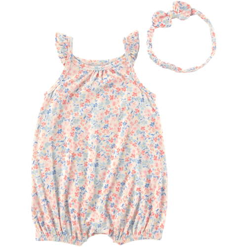 Carter's Child of Mine Baby Girl ComfySoft Romper and Bow Set, 2-Piece, Sizes Preemie-18 Months