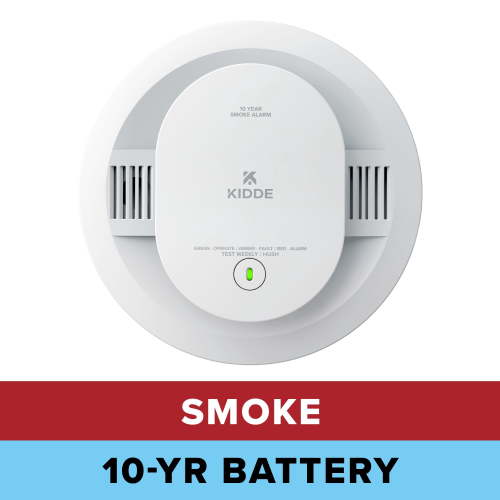 Kidde 10-Year Battery Smoke Detector, Voice Alerts & LED Warning Lights