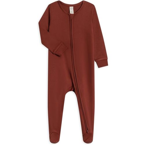 Colored Organics Baby Zip-Up Footed Sleeper with 2-Way Zipper - Newborn Organic Cotton Pajamas