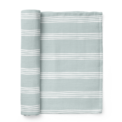 Stripe Ice Blue Swaddle – Mini Wander