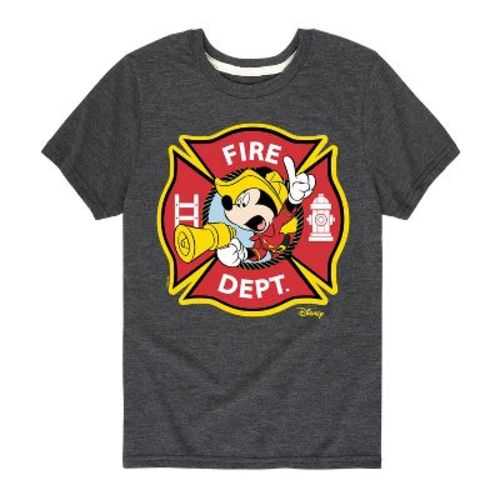 Boys' Disney Firefighter Mickey Short Sleeve Graphic T-Shirt - Heather Charcoal - 3T
