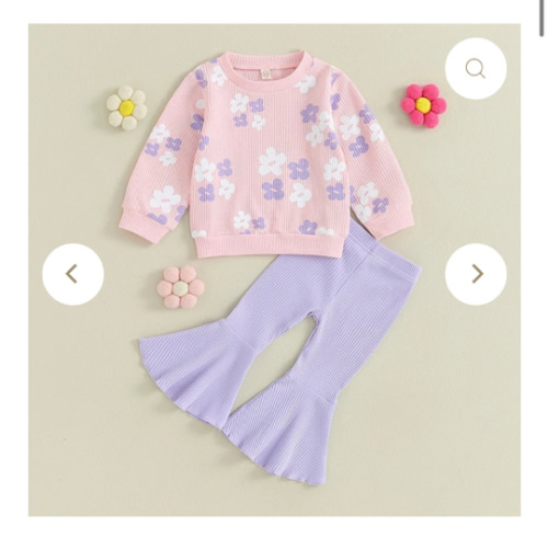 Ribbed Flare Pant Flower Set – The Ollie Bee