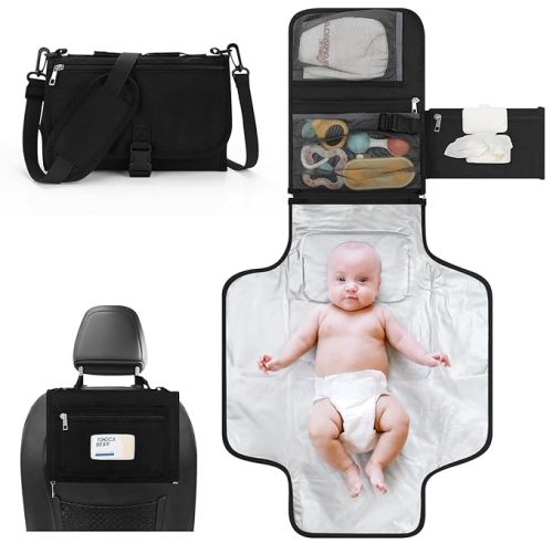 Accmor Portable Diaper Changing Pad, Waterproof Travel Baby Changing Mat, Newborn Essentials Baby Shower Gifts, Black