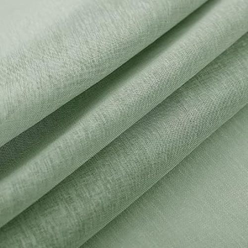 HooHero Green Simple Dolly Solid Color 54 Width Liners Sheer Curtains Home Decoration Gauze Voile for Childern Kids Room Balcony