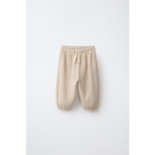TEXTURED BALLOON PANTS - Stone | ZARA United States