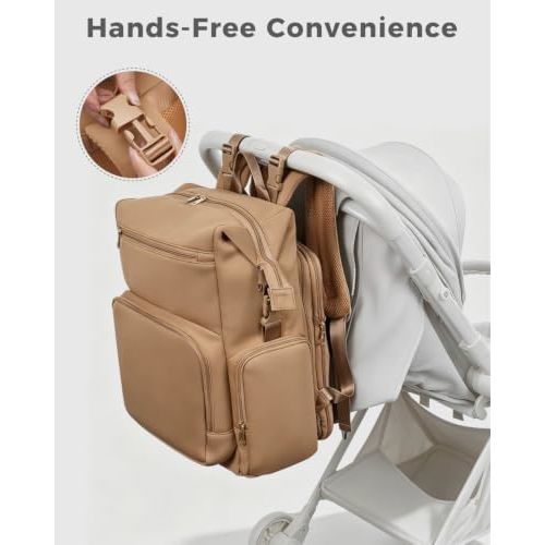 CEI-CEI Neoprene Diaper Bag Backpack with Chaning Station, Insulated Pockets, Large Newborn Baby Maternity Bags Waterproof Travel Tote for Mom Dad Baby Shower Gifts Registry