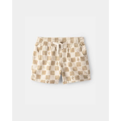 Toddler Boy Cactus Checkered Drawstring Shorts - Beige - OshKosh B'gosh | Carter's