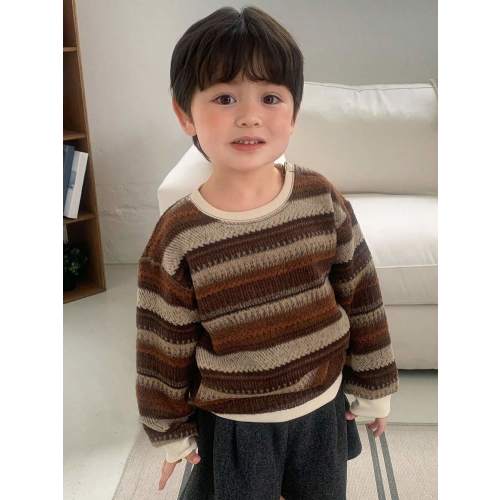 DAZY Boys' Striped Long Sleeve Sweatshirt