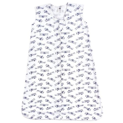 Hudson Baby Infant Boys Cotton Sleeveless Wearable Sleeping Bag, Sack, Blanket, Aviation, 6-12 Months