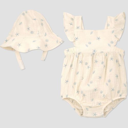 Carter's Just One You® Baby Girls' Seashell Bubble Romper and Hat Set - Ivory 18M