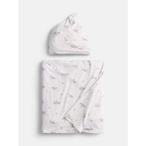 Disney Winnie the Pooh Infant Swaddle Blanket and Hat Set, 2 Piece, One Size