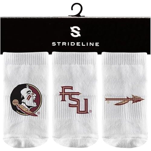 Strideline NCAA Infant Baby Socks-3 Pack-White