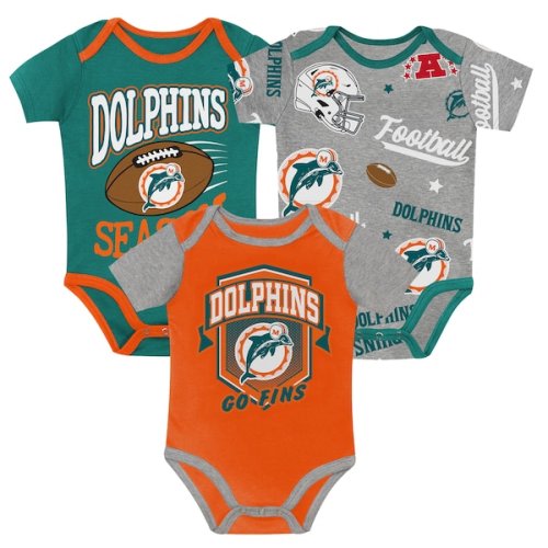 Newborn Outerstuff Miami Dolphins First Round Pick Three-Piece Bodysuit Set
