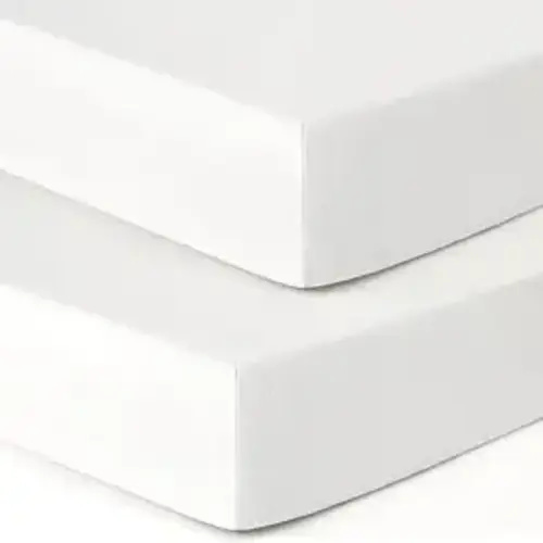 Jersey Crib Sheets for Boys and Girls, Stretchy Ultra Soft Crib Fitted Sheets Set 2 Pack, Universal Fit All Standard Crib Mattress Pads Safe and Snug, Natural White