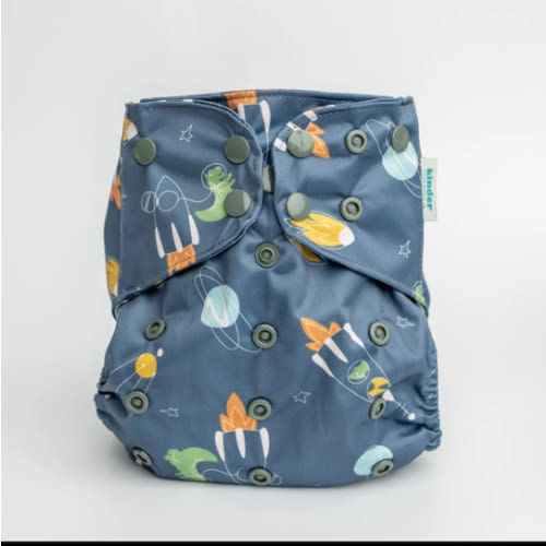 Space and Sky: Essentials Pocket Cloth Diaper with Athletic Wicking Jersey, Grows with your Baby