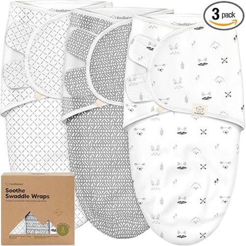 3-Pack Organic Baby Swaddle Sleep Sacks - Swaddles for Newborns, Infant 3-6 Months, Baby Girls, Boys, Soft & Snug Newborn Sleep Sack, Nursery Swaddling Blankets (Nordic, L)