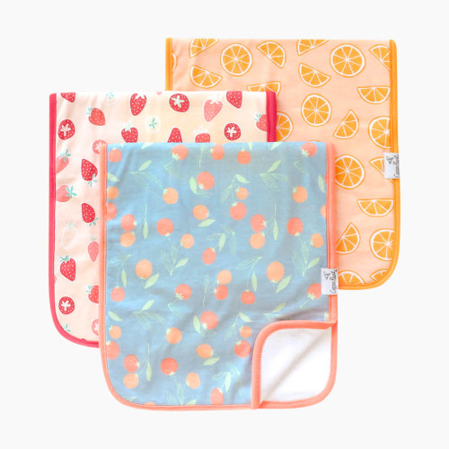 Copper Pearl Printed Burp Cloth Set - Clementine