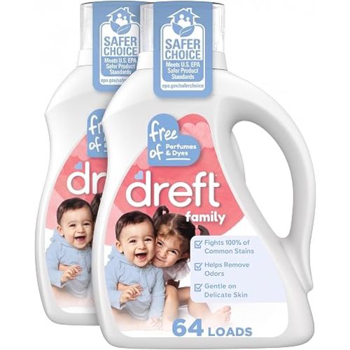 Dreft Liquid Laundry Baby Detergent Unscented 92 fl oz 64 loads (Pack of 2)