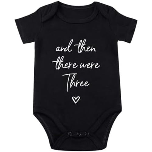 SproutJoy And Then There Were Three Bodysuit for Baby Pregnancy Announcement Bodysuit for Grandparents Unisex Infant Newborn