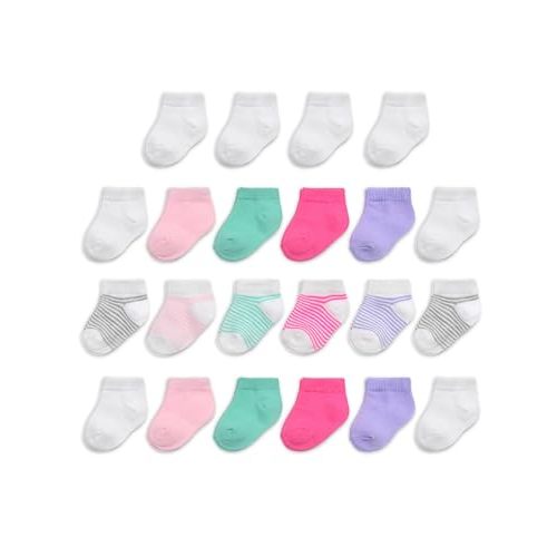 Fruit of the Loom Baby 22-Pack Grow & Fit Flex Zones Low Cut Stretch Socks - Unisex, Girls, Boys