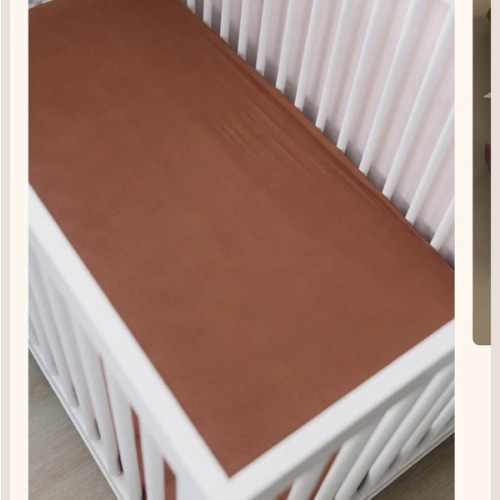 Rust Bamboo Stretch Crib Sheet
