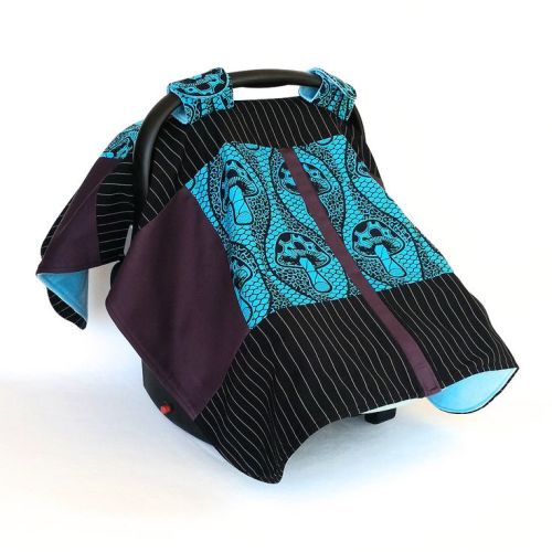 Mushroom Pinstripe Canopy – One of a Kind Reclaimed Fabric Car Seat Cover by LoLuMi on Etsy