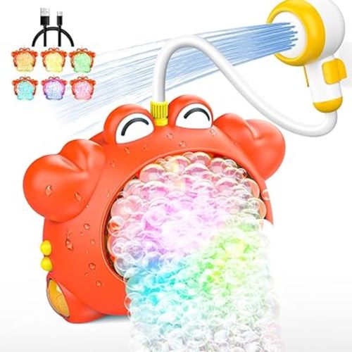 Bath Toys Shower Head for 1-3: Baby Kids 4-8 Months,Light up Bubble Machine for Toddlers 2-4,Pool Shower Musical Games,Gift Ideas of Birthday Chritmas,Bathtub Bubble Maker for Babies 6-12 Months