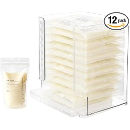 Rainmae Breastmilk Flattener for Freezer, Breastmilk Storage Bag Organizer, Breast Milk Storage Tray for Fridge, Convenient Storage for Milk Freezer Bags, Freeze Organizer Tower for Nursing Feeding