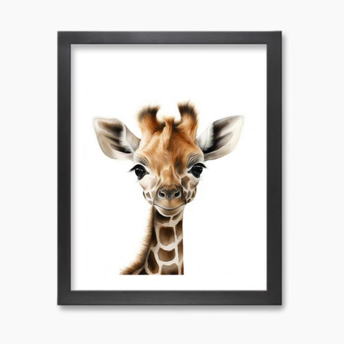 Play & Oak Giraffe - Black Frame, 11 X 14