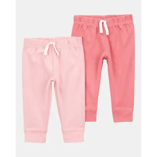 Baby Girl 2-Pack Pull-On Pants - Pink | Carter's