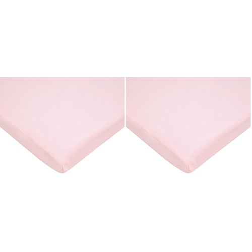 American Baby Company 100% Natural Cotton Supreme Jersey Knit Fitted 18" x 36" Cradle/Bassinet Sheet, Pink, Soft Breathable, for Girls (Pack of 2)
