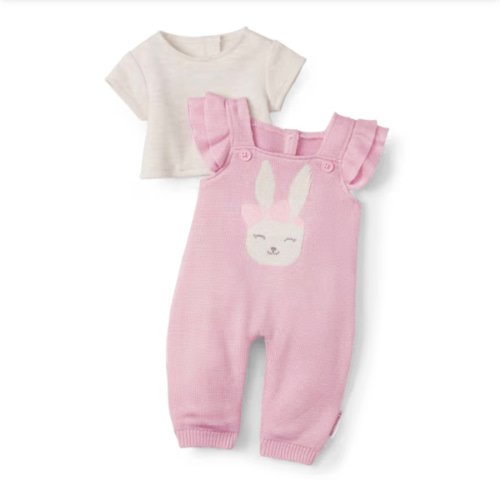 Pink Bunny Overalls Set for Bitty Baby® Dolls