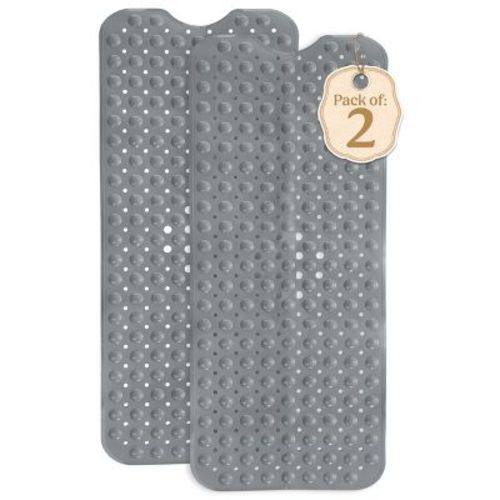Non Slip Bathtub And Shower Mats 40x16 Extra Long Bath Tub Mat With Suction Cups & Drain Holes - Lux Decor Collection