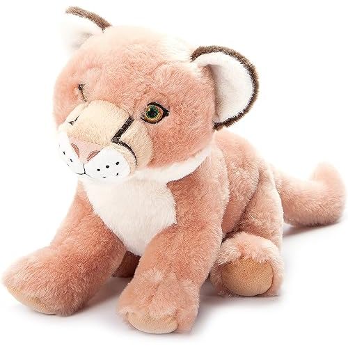 The Petting Zoo Mountain Lion Stuffed Animal Plushie, Gifts for Kids, Earth Keeperz Wildlife Animals, Zoologee Brown Cougar Plush Toy, 12 inches