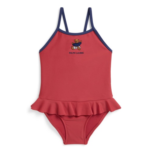 Embroidered Peplum One-Piece Swimsuit