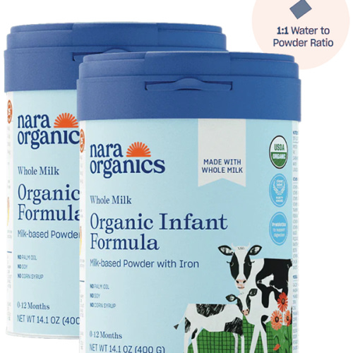 Organic Whole Milk Infant Formula – Full size cans – Nara Organics