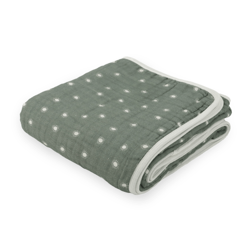 Original Organic Cotton Muslin Quilt - Sage Suns
