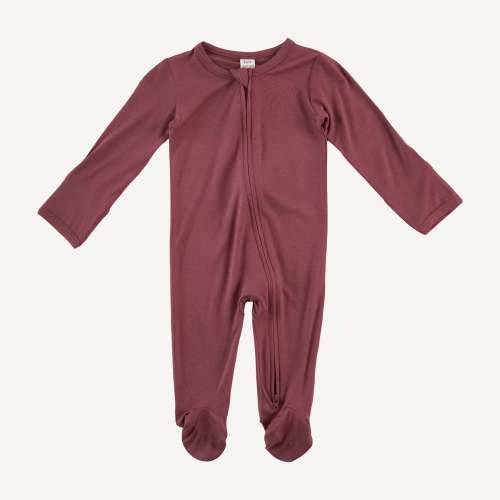 long sleeve two way zipper footie | apple fritter | bamboo – kate quinn