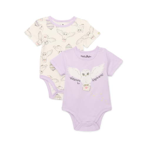 Harry Potter Baby Boys Graphic Bodysuits with Short Sleeves, 2-Pack, Sizes 0/3M-24M