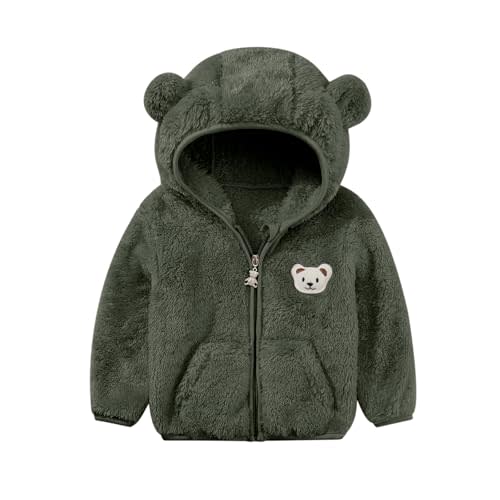 Baby Boys Girls Fleece Jackets Zip Up Hoodies Cute Bear Coats Fall Winter Fuzzy Jacket Newborn Boys Girls Outwear