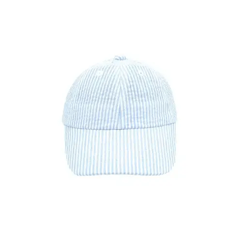 Boys' Baseball Hat in Blue Seersucker - Baby