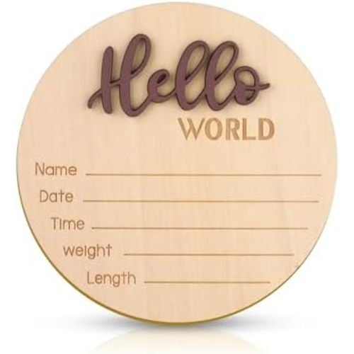 Baby Announcement Sign, Hello World Newborn Sign, Baby Name Sign