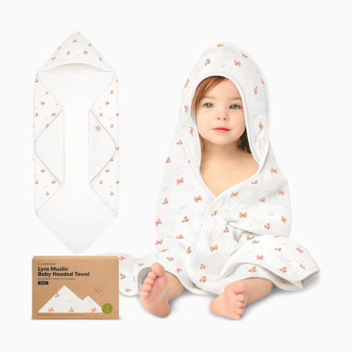 KeaBabies Lyra Muslin Hooded Towel - Monarch