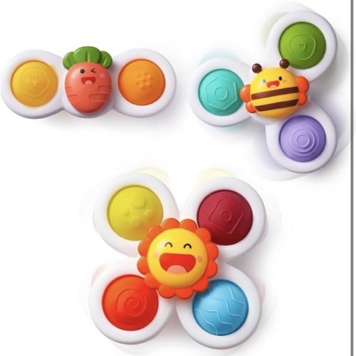 LiKee Strong Suction Cup Fidget Rotating Sensory Bath Toys for Baby