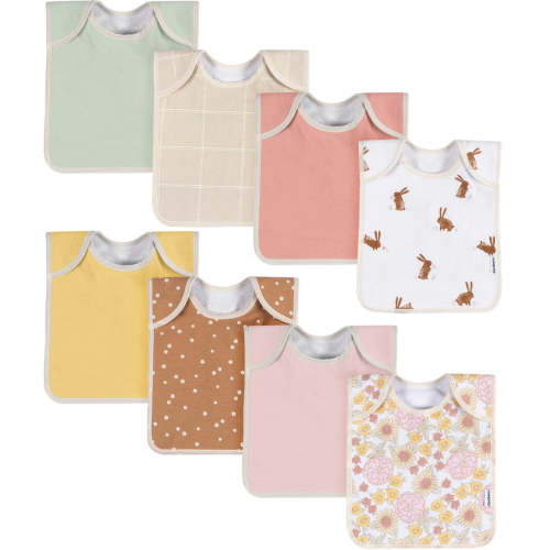 8-Pack Baby Girls Bunny Floral Jersey Lap Shoulder Bibs – Gerber Childrenswear