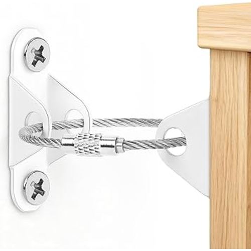 6-Pack Furniture Anchors for Baby Proofing, Anti Tip Straps Safety Kit to Prevent Dresser, Bookshelf, Cabinet from Tipping Over for Child & Pet Safety