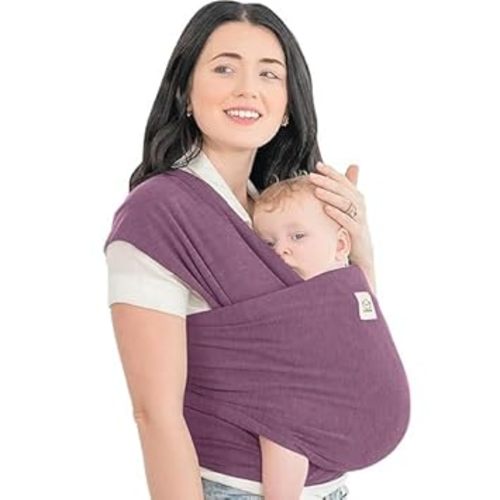 KeaBabies Baby Wrap Carrier - All in 1 Original Baby Carrier Newborn to Toddler Sling, Easy to Wear, Hands Free Bonding, Lightweight, Breathable Infant Wraps (Dark Mauve)