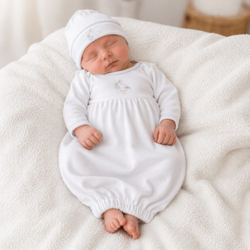 Baby Boy Take Me Home Gown Set - Vintage Stork - Blue